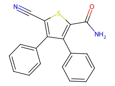 5-Cyano-3,4-diphenylthiophene-2-carboxamide structure