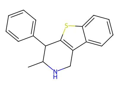 (1)Benzothieno(3,2-c)pyridine, 1,2,3,4-tetrahydro-3-methyl-4-phenyl- structure