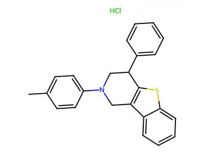 4-Phenyl-2-p-tolyl-1,2,3,4-tetrahydro-benzo(b)thieno(3,2-c)pyridine hydrochloride structure