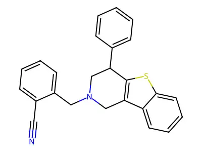 2-o-Cyanobenzyl-4-phenyl-1,2,3,4-tetrahydro-benzo(b)thieno(3,2-c)pyridine structure
