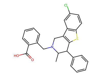 2-o-Carboxybenzyl-8-chloro-3-methyl-4-phenyl-1,2,3,4-tetrahydro-benzo(b)thieno(3,2-c)pyridine structure