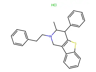 3-Methyl-2-phenethyl-4-phenyl-1,2,3,4-tetrahydro-benzo(b)thieno(3,2-c)pyridine hydrochloride structure