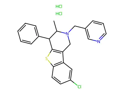 8-Chloro-3-methyl-4-phenyl-1,2,3,4-tetrahydro-benzo(b)thieno(3,2-c)pyridine dihydrochloride structure