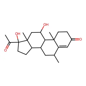 11,17-Dihydroxy-6-methylpregn-4-ene-3,20-dione structure