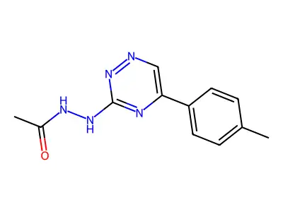 Acetic acid, 2-(5-(4-methylphenyl)-1,2,4-triazin-3-yl)hydrazide, hydrate structure