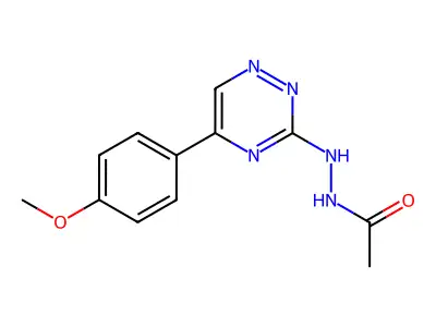 Acetic acid, 2-(5-(4-methoxyphenyl)-3-as-triazinyl)hydrazide structure