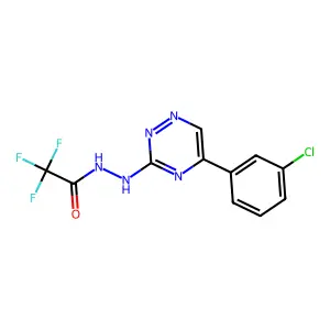 Acetic acid, trifluoro-, 2-(5-(3-chlorophenyl)-3-as-triazinyl)hydrazide structure