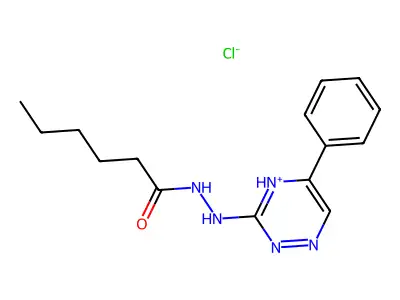 Hexanoic acid, 2-(5-phenyl-3-as-triazinyl)hydrazide, hydrochloride structure