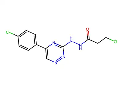 Propionic acid, 3-chloro-, 2-(5-(4-chlorophenyl)-3-as-triazinyl)hydrazide structure