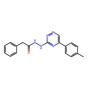 Acetic acid, phenyl-, 2-(5-(p-tolyl)-3-as-triazinyl)hydrazide structure