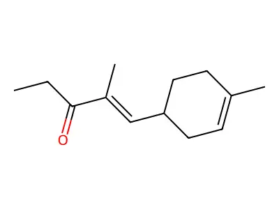 2-Methyl-1-(4-methyl-3-cyclohexen-1-yl)-1-penten-3-one structure