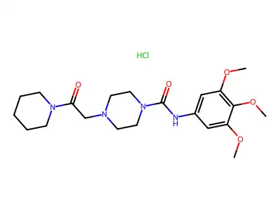 1-Piperazinecarboxamide, 4-(2-oxo-2-(1-piperidinyl)ethyl)-N-(3,4,5-trimethoxyphenyl)-monohydrochloride structure