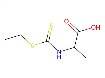 N-[(Ethylsulfanyl)carbonothioyl]alanine structure