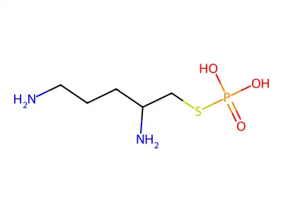 1-Pentanethiol, 2,5-diamino-, dihydrogen phosphate (ester), (+-)- structure