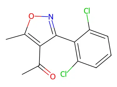 1-[3-(2,6-Dichlorophenyl)-5-methylisoxazol-4-yl]ethan-1-one structure