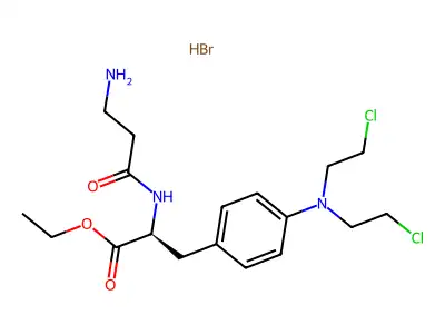 DL-Phenylalanine, N-beta-alanyl-4-(bis(2-chloroethyl)amino)-, ethyl ester, monohydrobromide structure