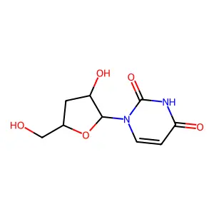1-[3-Hydroxy-5-(hydroxymethyl)tetrahydrofuran-2-yl]pyrimidine-2,4-dione structure