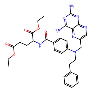 Diethyl N-(4-{[(2,4-diaminopteridin-6-yl)methyl](2-phenylethyl)amino}benzoyl)glutamate structure