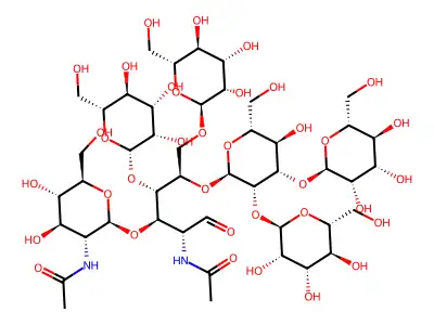 mannosyl(5)-N-acetyl(2)-glucose structure