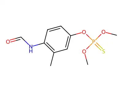 Phosphorothioic acid, O,O-dimethyl O-(4-formamido-m-tolyl) ester structure