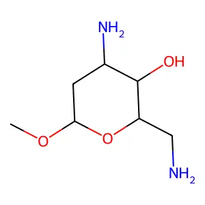 4-Amino-2-(aminomethyl)-6-methoxyoxan-3-ol structure