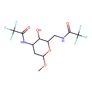 2,2,2-trifluoro-N-[[3-hydroxy-6-methoxy-4-[(2,2,2-trifluoroacetyl)amino]oxan-2-yl]methyl]acetamide structure