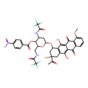 [6-[(3-acetyl-3,5,12-trihydroxy-10-methoxy-6,11-dioxo-2,4-dihydro-1H-tetracen-1-yl)oxy]-4-[(2,2,2-trifluoroacetyl)amino]-2-[[(2,2,2-trifluoroacetyl)amino]methyl]oxan-3-yl] 4-nitrobenzoate structure