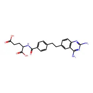 2-[[4-[2-(2,4-Diaminoquinazolin-6-yl)ethyl]benzoyl]amino]pentanedioic acid structure