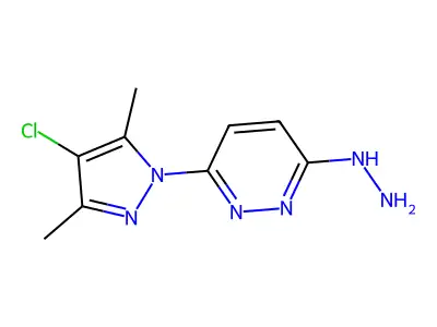 3(2H)-Pyridazinone, 6-(4-chloro-3,5-dimethyl-1H-pyrazol-1-yl)-, hydrazone structure