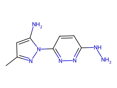 3(2H)-Pyridazinone, 6-(5-amino-3-methyl-1H-pyrazol-1-yl)-, hydrazone structure