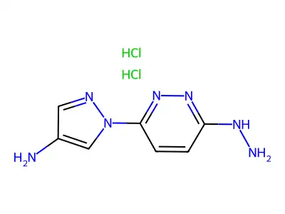 3(2H)-Pyridazinone, 6-(4-amino-1H-pyrazol-1-yl)-, hydrazone, dihydrochloride structure