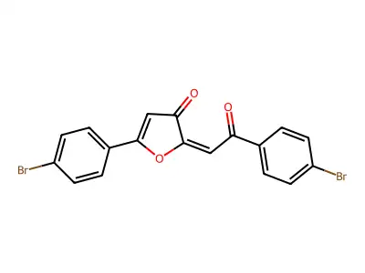 2-p-Bromobenzoylmethylene-5-p-bromophenyl-2,3-dihydro-3-furanone structure