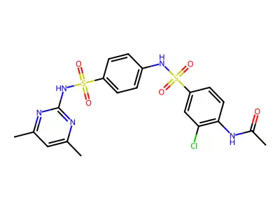 N-[2-chloro-4-[[4-[(4,6-dimethylpyrimidin-2-yl)sulfamoyl]phenyl]sulfamoyl]phenyl]acetamide structure