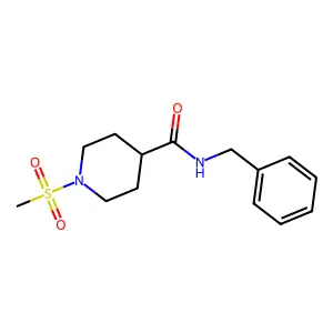 N-benzyl-1-methanesulfonylpiperidine-4-carboxamide structure