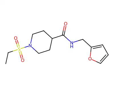 1-(ethylsulfonyl)-N-(furan-2-ylmethyl)piperidine-4-carboxamide structure