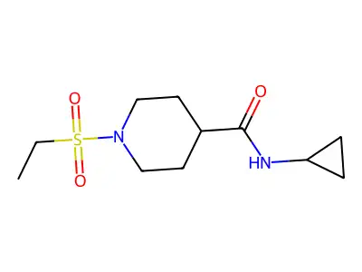 N-cyclopropyl-1-(ethylsulfonyl)piperidine-4-carboxamide structure