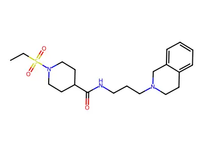 N-[3-(3,4-dihydro-1H-isoquinolin-2-yl)propyl]-1-ethylsulfonylpiperidine-4-carboxamide structure