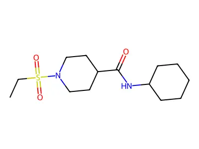 N-cyclohexyl-1-(ethylsulfonyl)piperidine-4-carboxamide structure