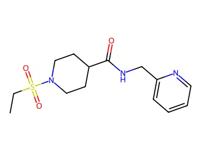 1-(ethylsulfonyl)-N-(pyridin-2-ylmethyl)piperidine-4-carboxamide structure