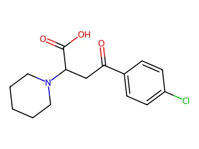 (2R)-4-(4-chlorophenyl)-4-oxo-2-piperidin-1-ylbutanoic acid structure