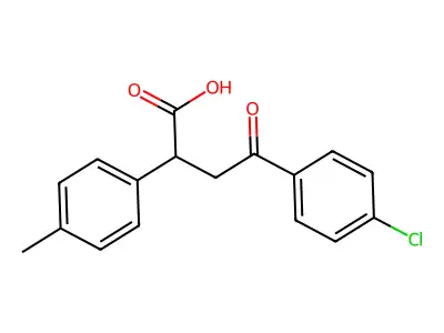 (2S)-4-(4-chlorophenyl)-2-(4-methylphenyl)-4-oxobutanoic acid structure