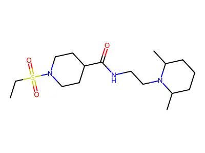 N-(2-(2,6-dimethylpiperidin-1-yl)ethyl)-1-(ethylsulfonyl)piperidine-4-carboxamide structure