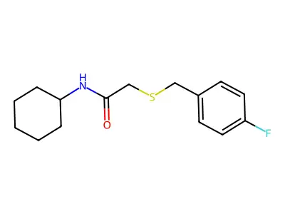 N-cyclohexyl-2-[(4-fluorobenzyl)sulfanyl]acetamide structure