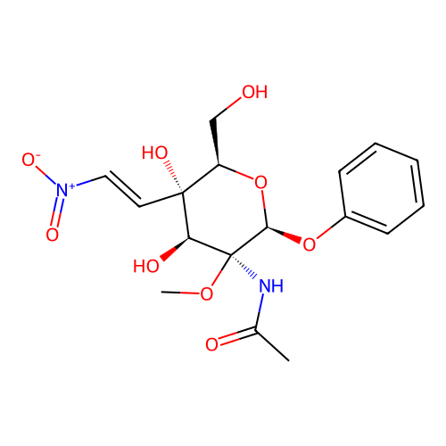 2-Methoxy-4-(2'-nitrovinyl)phenyl-2-acetamido-2-deoxy-beta-glucopyranoside structure
