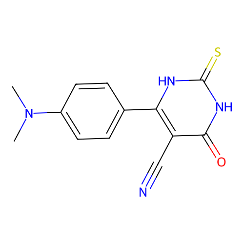 4-[4-(Dimethylamino)phenyl]-6-hydroxy-2-sulfanylpyrimidine-5-carbonitrile structure