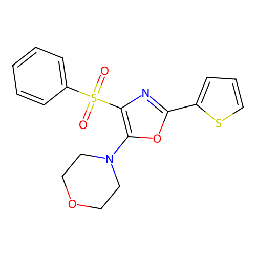 4-(4-(Phenylsulfonyl)-2-(thiophen-2-yl)oxazol-5-yl)morpholine structure