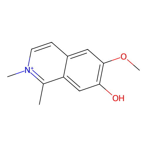 6-Methoxy-1,2-dimethylisoquinolin-2-ium-7-ol structure