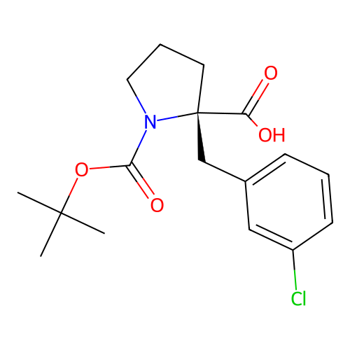 Boc-(S)-alpha-(3-chloro-benzyl)-proline structure