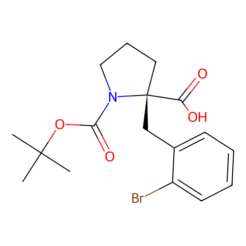 (S)-2-(2-Bromobenzyl)-1-(tert-butoxycarbonyl)pyrrolidine-2-carboxylic acid structure
