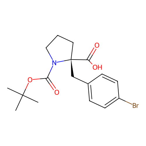 (S)-2-(4-Bromobenzyl)-1-(tert-butoxycarbonyl)pyrrolidine-2-carboxylic acid structure